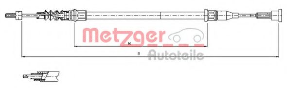 11.5768 Metzger Трос ручного гальма
