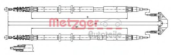 11.5952 Metzger Трос ручного гальма для Opel Astra