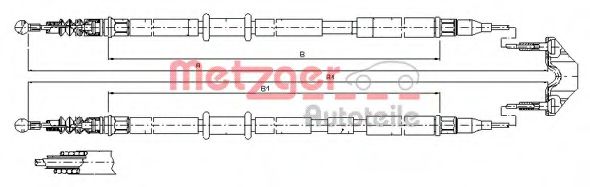 11.5953 Metzger Трос ручного гальма для Opel Astra
