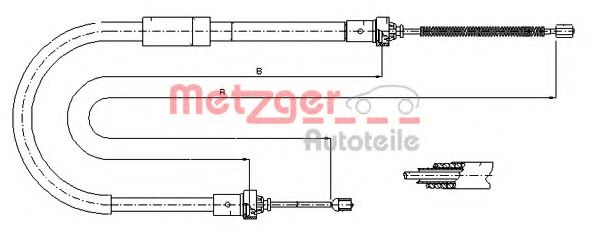 11.6574 Metzger Трос ручного гальма для Renault Clio