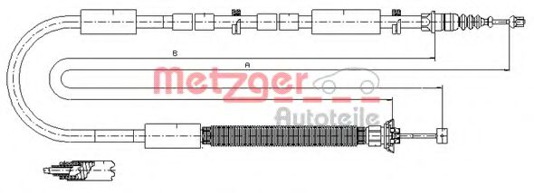 12.0706 Metzger Трос ручного гальма для Fiat Stilo