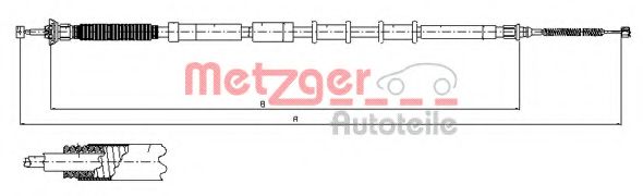 12.0719 Metzger Трос ручного гальма для Fiat Grande Punto