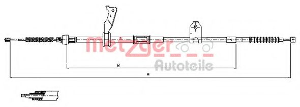 17.1482 Metzger Трос ручного гальма для Toyota Avensis