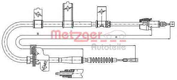 17.6021 Metzger Трос ручного гальма для Kia Picanto