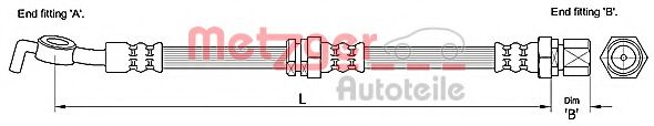 4110192 Metzger Гальмівний шланг