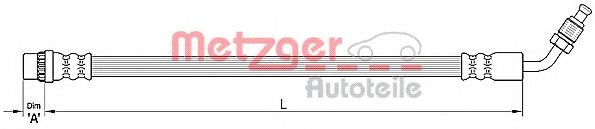 4110210 Metzger Гальмівний шланг