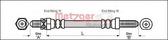 4112102 Metzger Гальмівний шланг