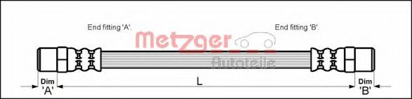 4110594 Metzger Гальмівний шланг