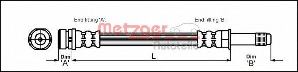 4114678 Metzger Тормозной шланг