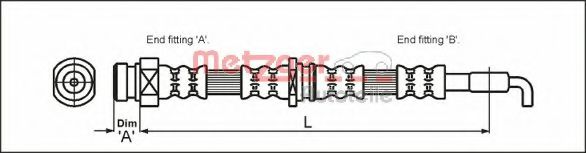4113669 Metzger Гальмівний шланг