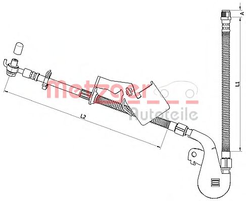 4110808 Metzger Гальмівний шланг для Peugeot 407