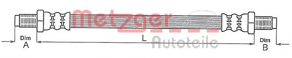 4112328 Metzger Тормозной шланг