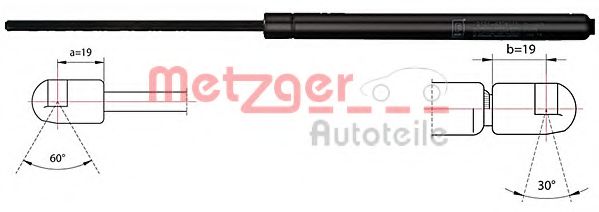 2110516 Metzger Газовый упор багажника для Opel Astra