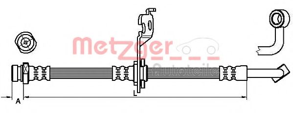 4110452 Metzger Гальмівний шланг для Kia Picanto