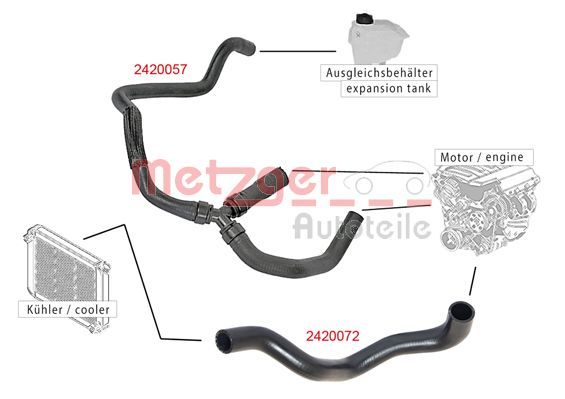 2420072 Metzger Патрубок радиатора системы охлаждения двигателя