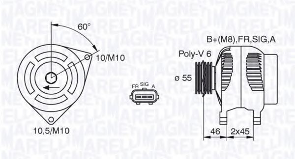063380002010 Magneti Marelli Генератор