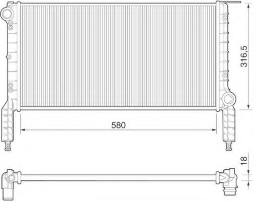 350213180000 Magneti Marelli Радіатор охолодження двигуна для Fiat Doblo