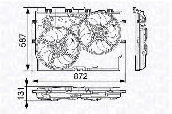 069422584010 Magneti Marelli Вентилятор системи охолодження двигуна для Fiat Ducato