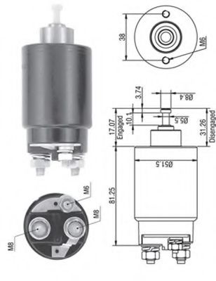 940113050264 Magneti Marelli Тяговое реле стартера