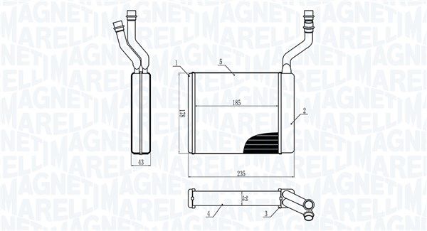 350218425000 Magneti Marelli Радіатор пічки для Volvo V50