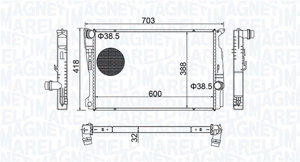 350213209100 Magneti Marelli Радиатор охлаждения двигателя для BMW X3