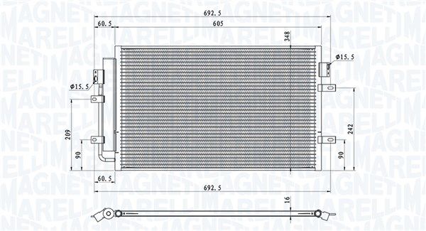 350203100900 Magneti Marelli Радиатор кондиционера для Iveco Daily V