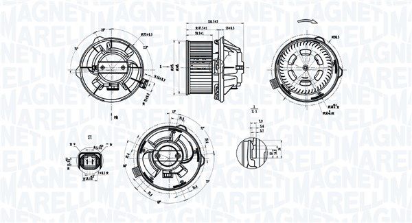 069412389010 Magneti Marelli Вентилятор салону для Citroen C5