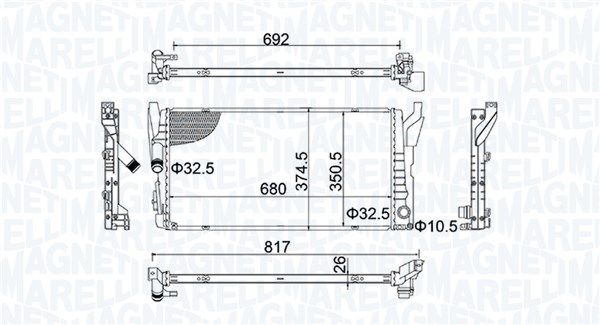 350213202800 Magneti Marelli Радіатор охолодження двигуна