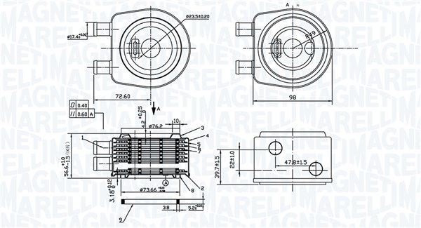 350300005300 Magneti Marelli Оливний радіатор двигуна