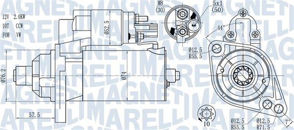 063721397010 Magneti Marelli Стартер для Volkswagen Caddy