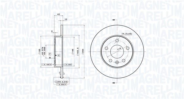 360406039001 Magneti Marelli Тормозной диск
