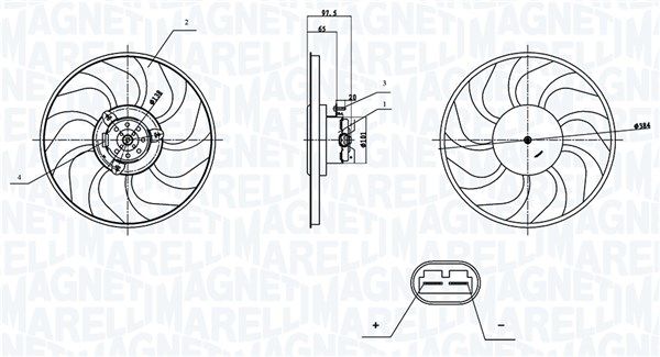 069422903010 Magneti Marelli Вентилятор системы охлаждения двигателя