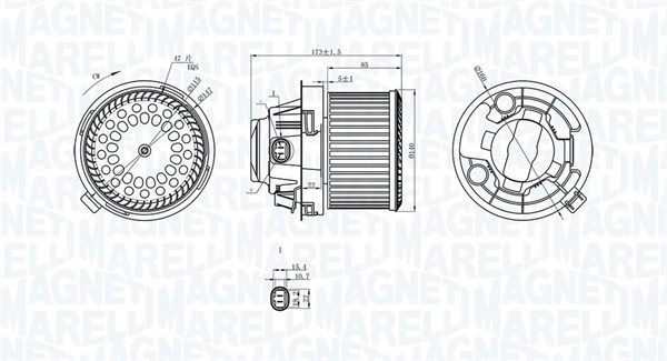 069412258010 Magneti Marelli Вентилятор салону для Peugeot 207