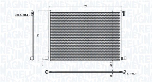 350203101300 Magneti Marelli Радиатор кондиционера
